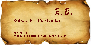 Rubóczki Boglárka névjegykártya